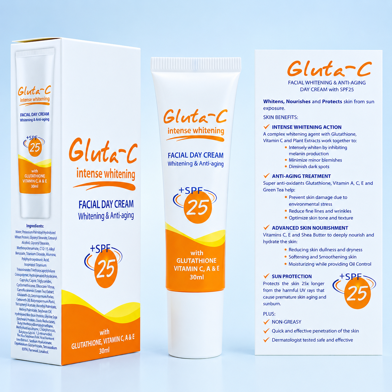 Gluta C Day Skin Whitening Cream With Spf25